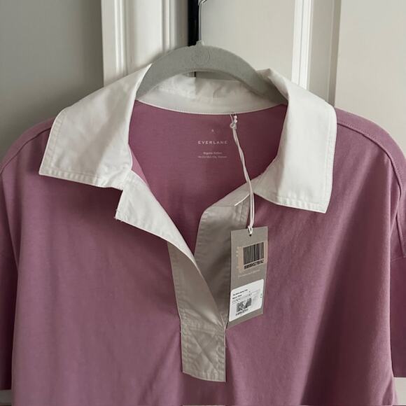 Everlane NWT The Retro Polo Organic Cotton Size: Small Color: Mauve - Picture 6 of 10